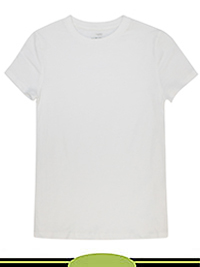 WHITE Older Boys Pure Cotton Plain T-Shirt - Age 6/7Y to 15/16Y