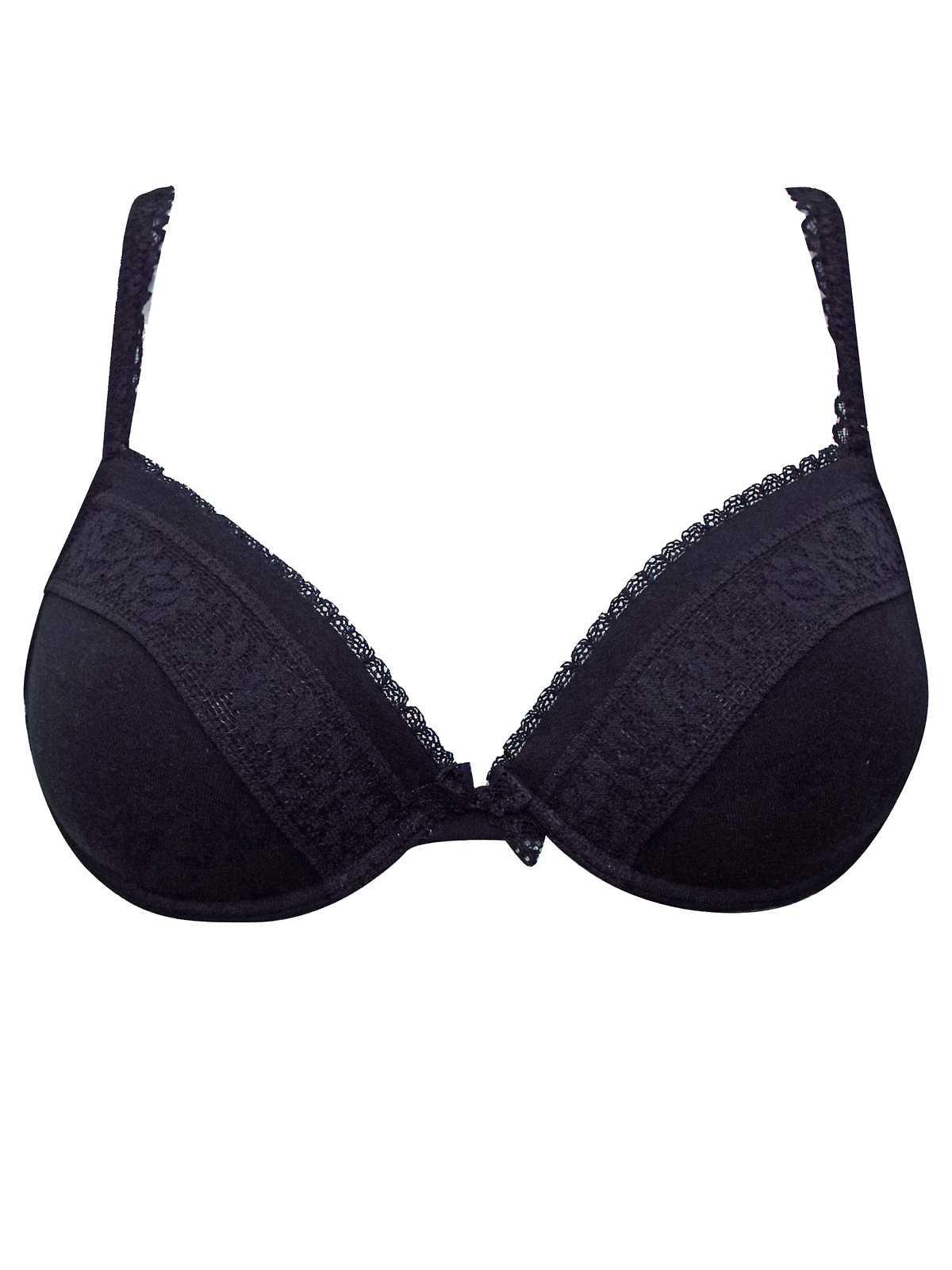 Marks and Spencer - - M&5 BLACK Lace Panel Underwired Full Cup Bra ...