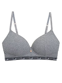 M&5 Rosie GREY-MARL Ribbed Lounge Non-Wired Plunge Bra - Size 32 to 42 (B-DD-E)
