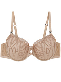M&5 4UTOGRAPH NUDE Nouveau Embroidered Padded Balcony Bra - Size 30 to 42 (A-B-C-D-DD)