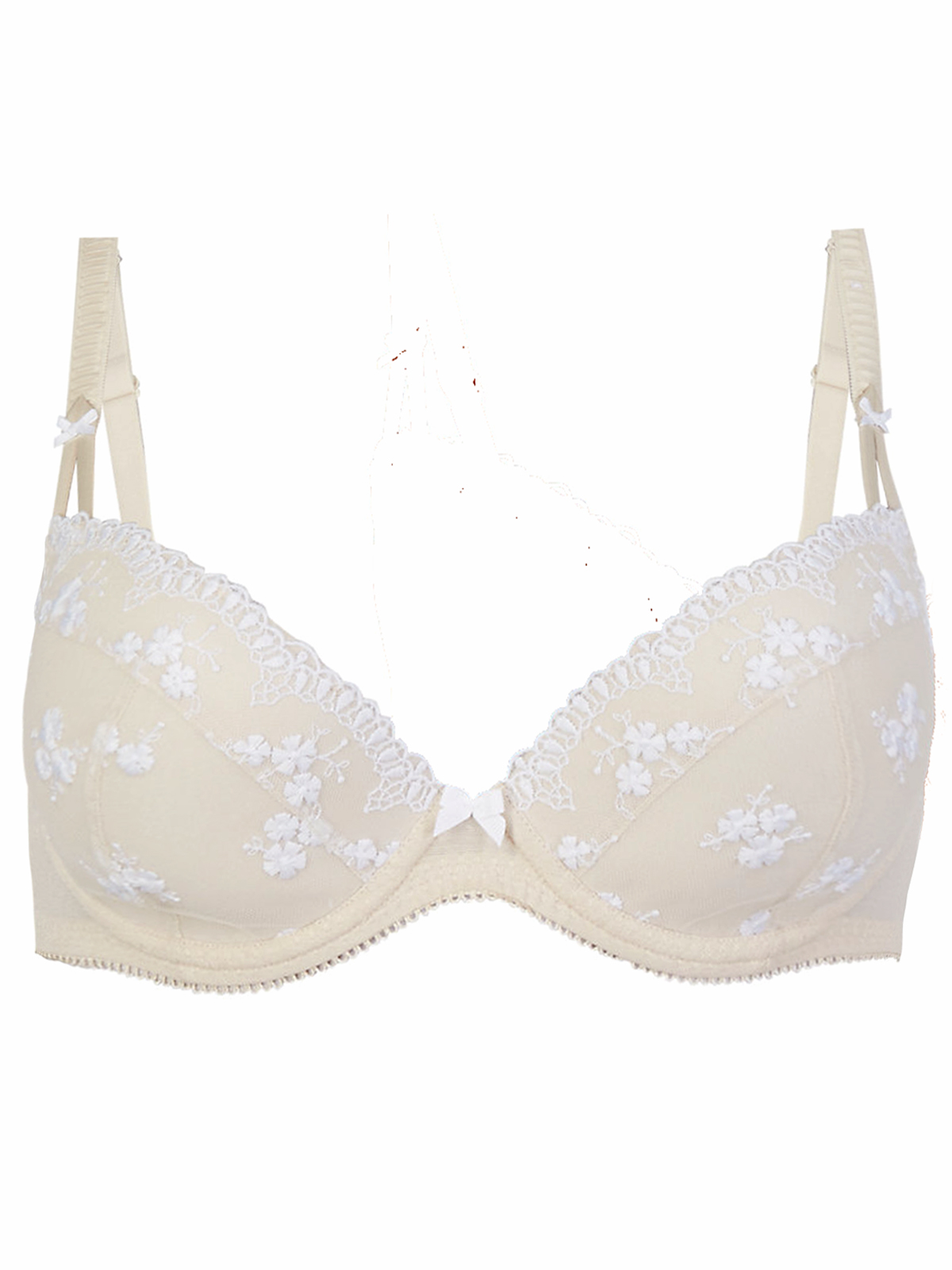 Marks and Spencer - - M&5 NUDE Embroidered Padded Plunge Bra - Size 32 ...