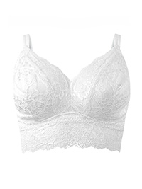 IRREGULAR - WHITE Lace Non-Padded Bralette - Size 8 to 22