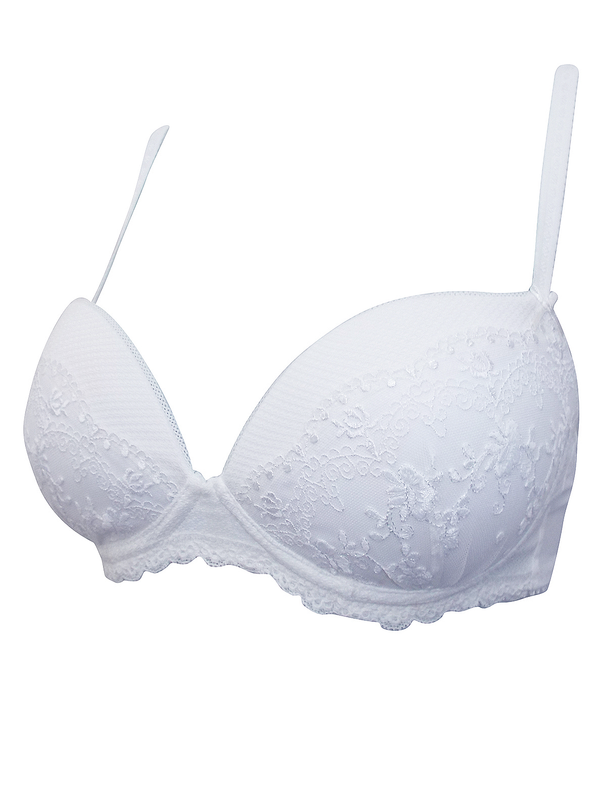 Marks and Spencer - - M&5 WHITE Floral Embroidered Push Up Balcony Bra ...