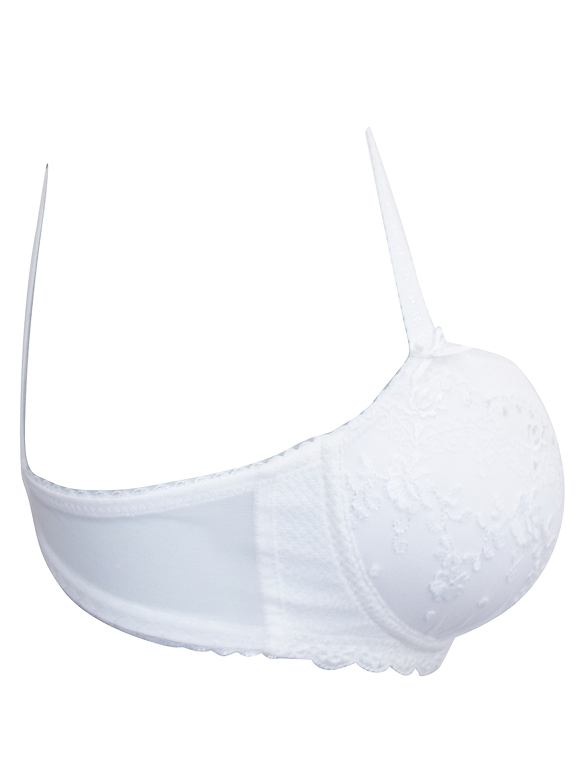 Marks and Spencer - - M&5 WHITE Floral Embroidered Push Up Balcony Bra ...