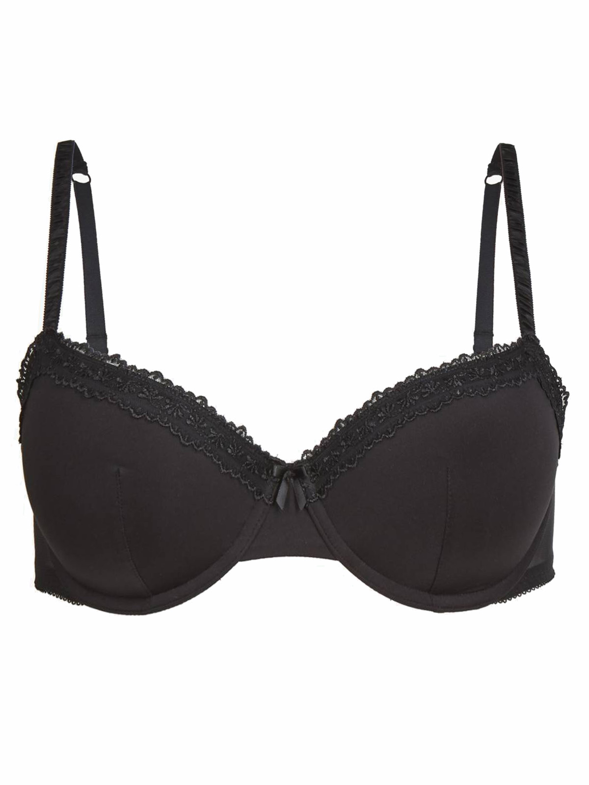 Marks and Spencer - - M&5 BLACK Embroidered Padded Push Up Balcony Bra