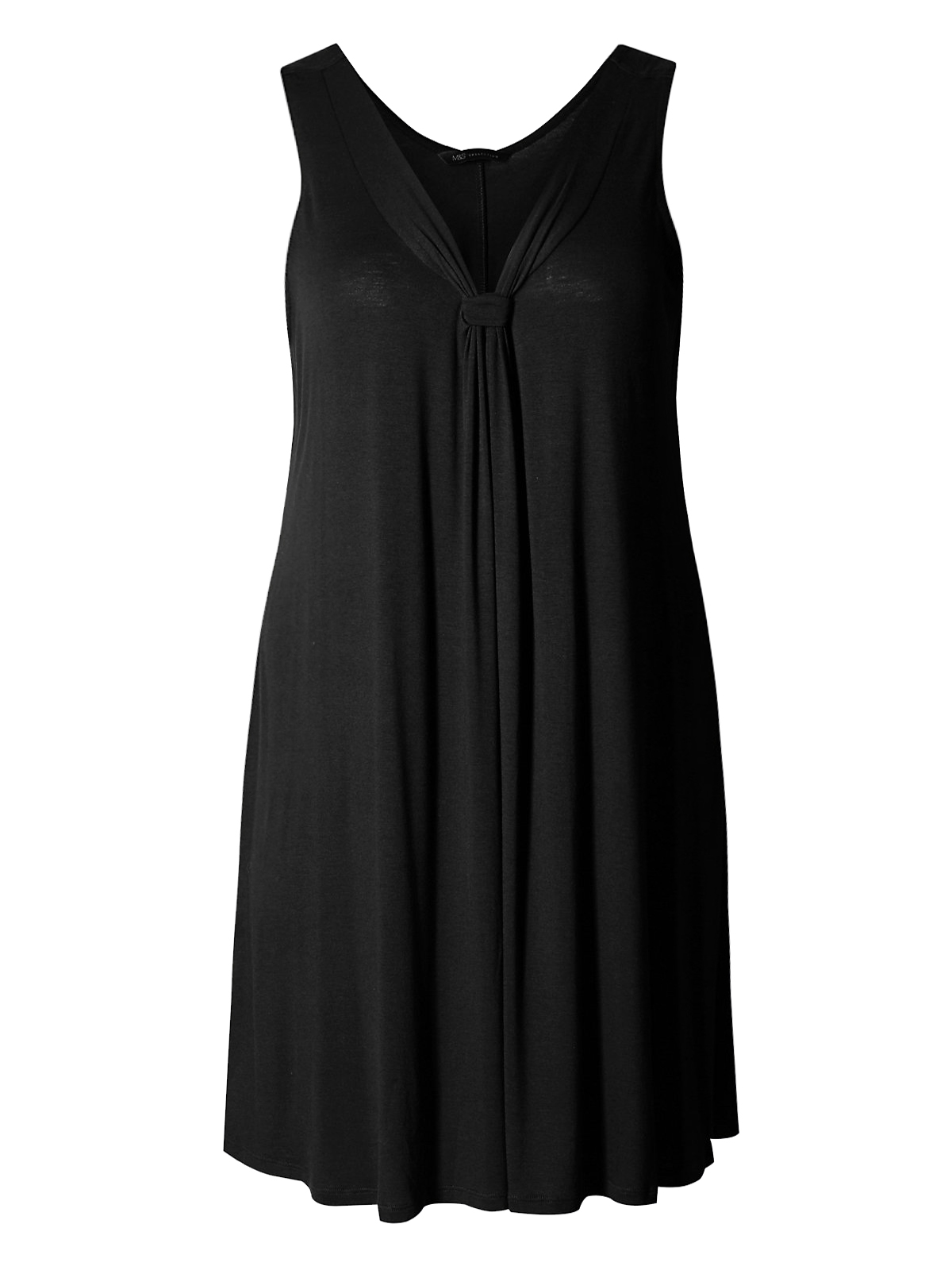 Marks and Spencer - - M&5 Curve BLACK Cool Comfort V-Neck Jersey Dress ...