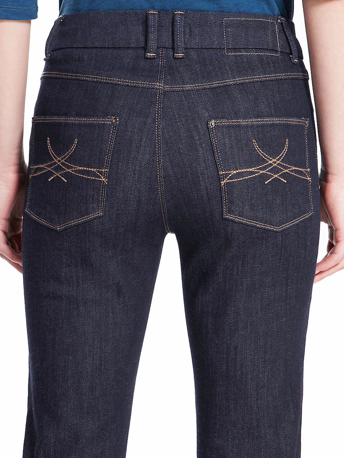 Marks and Spencer M&5 DARKINDIGO Petite Slim Bootleg Denim Jeans