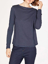 Th0ught NAVY Organic Cotton Long Sleeve T-Shirt - Size 8 to 14