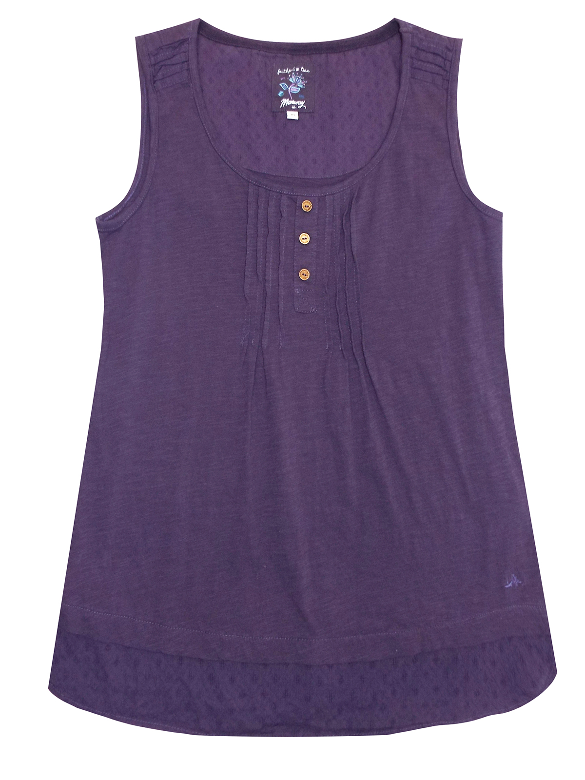 Mantaray - - Mantaray BLACKCURRANT Pure Cotton Sleeveless Pintuck Top ...