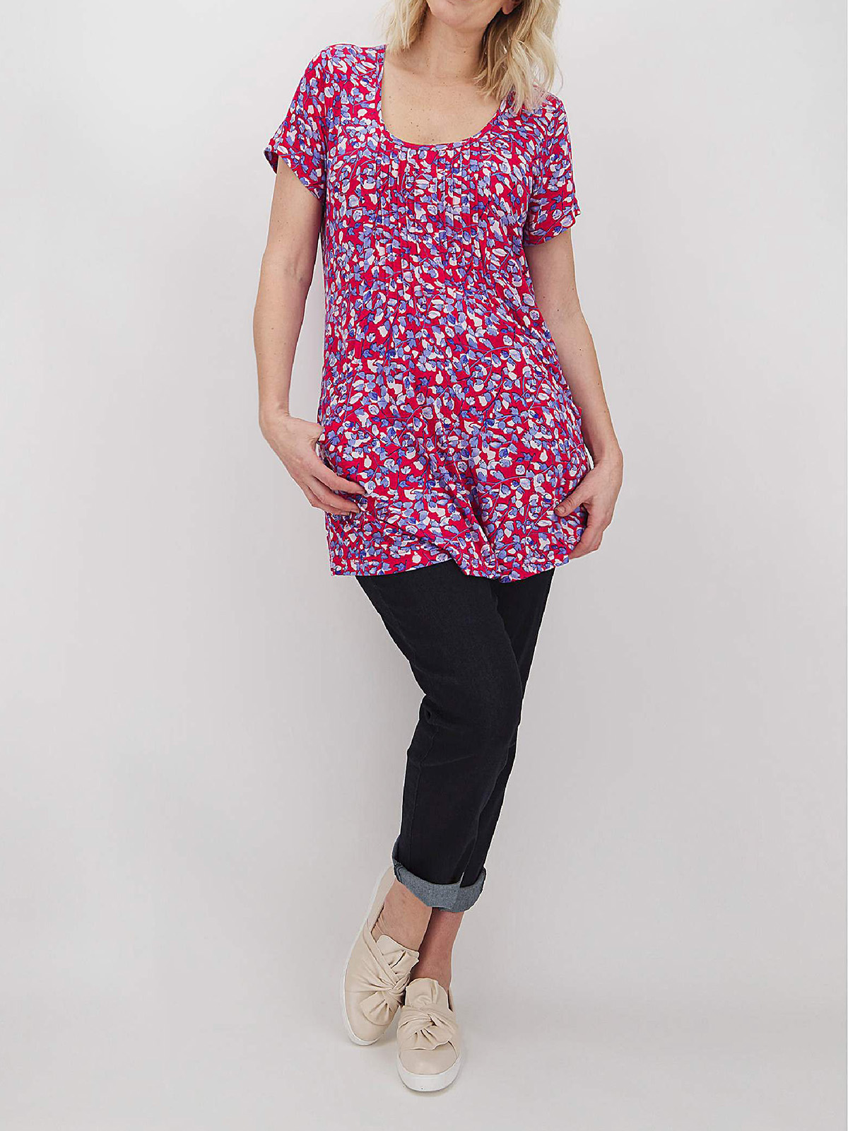 Tan-Brown Blue Striped Big Joker Tunic main image 1