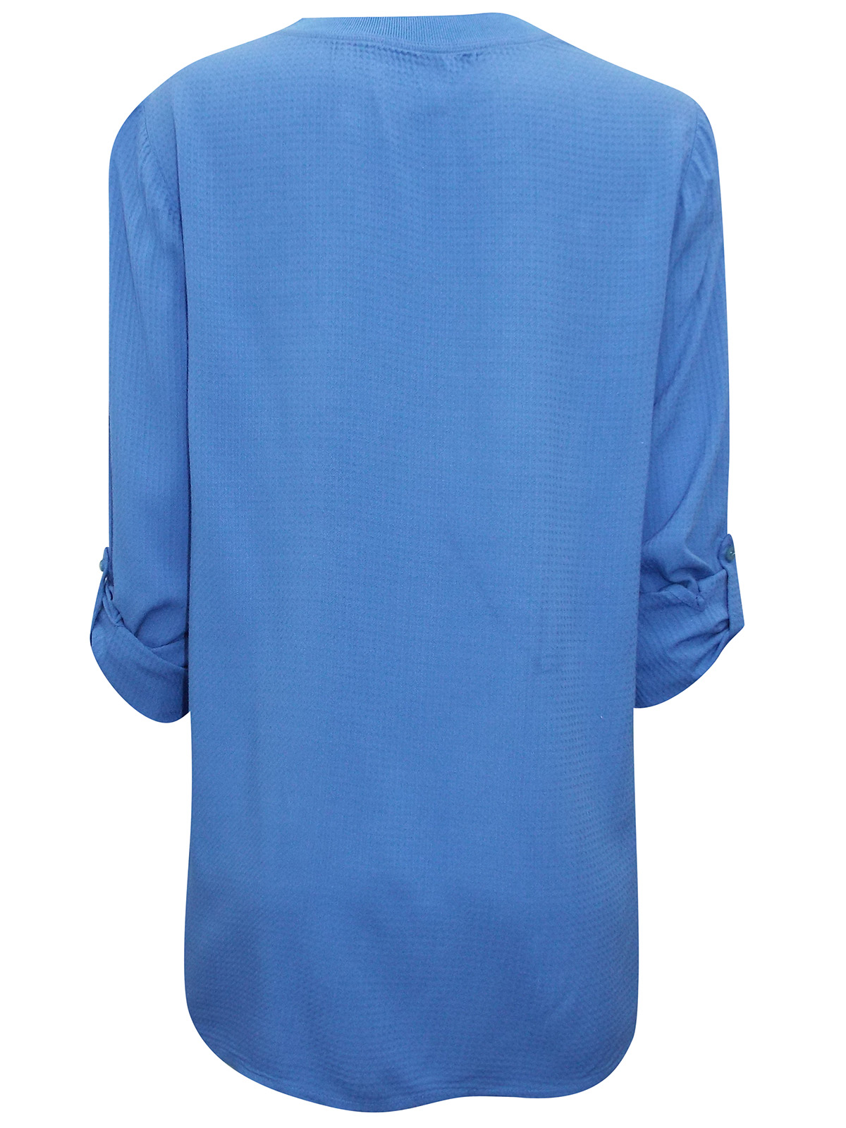 Cecil - - Cecil BLUE Pure Cotton Waffle Textured Roll Sleeve Top - Size ...