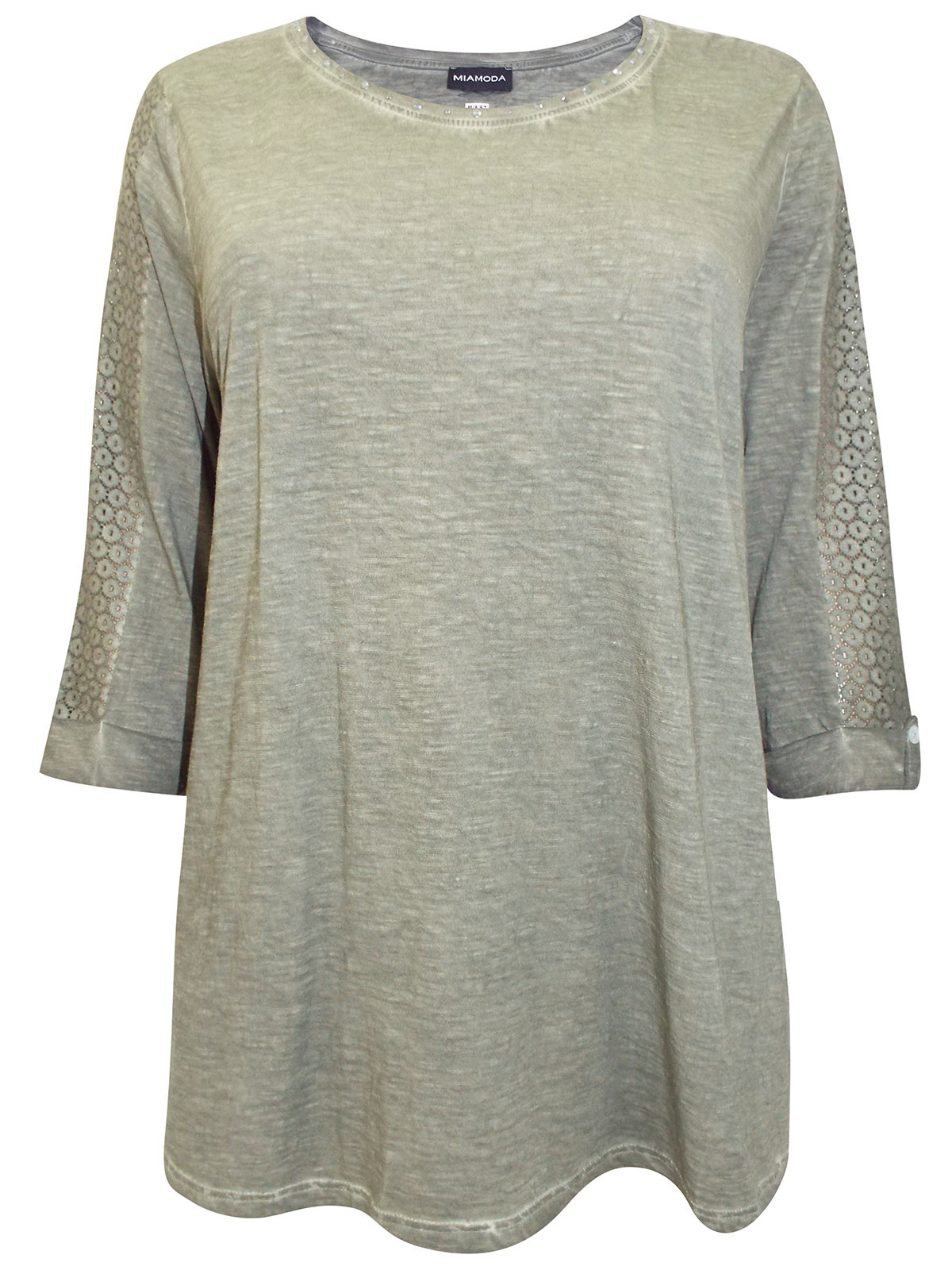 Wholesale Knitwear by Mia Moda - - Mia Moda KHAKI Pure Cotton Lace ...