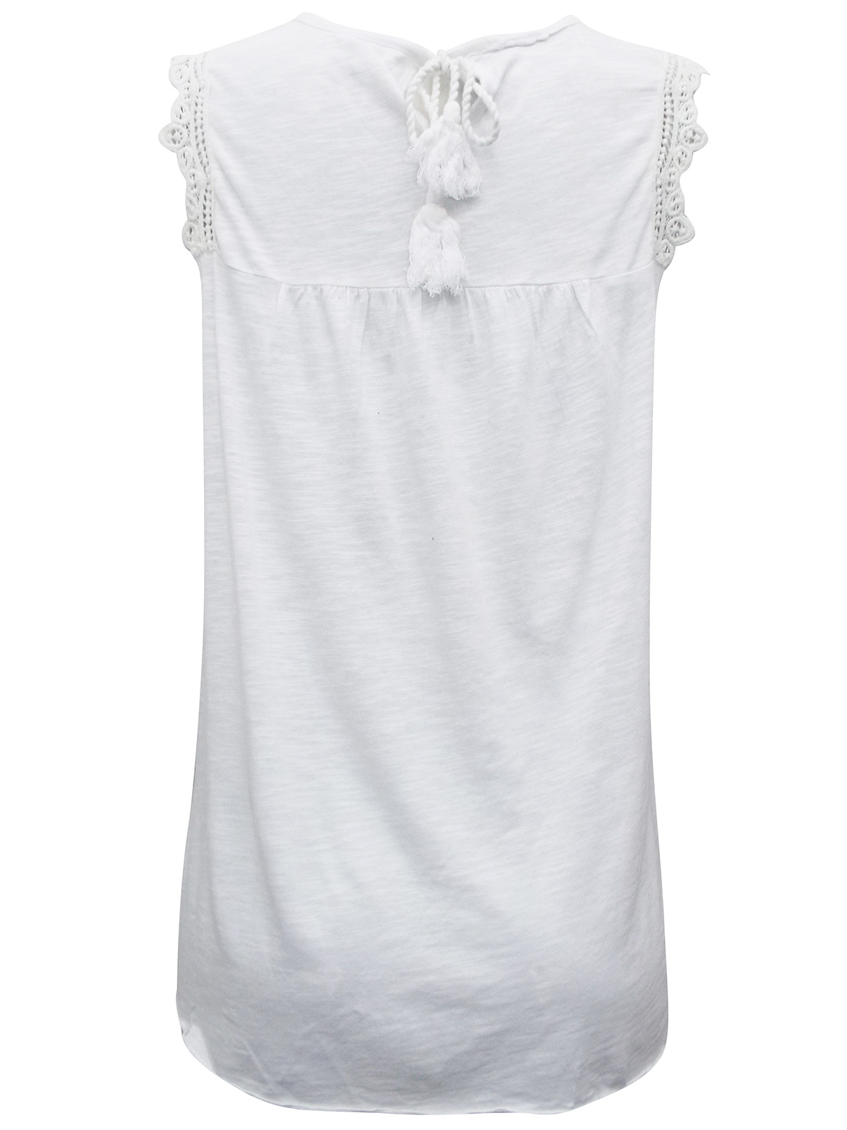 Zamba - - Zamba WHITE Sleeveless Embroidered Top - Size 10 to 14