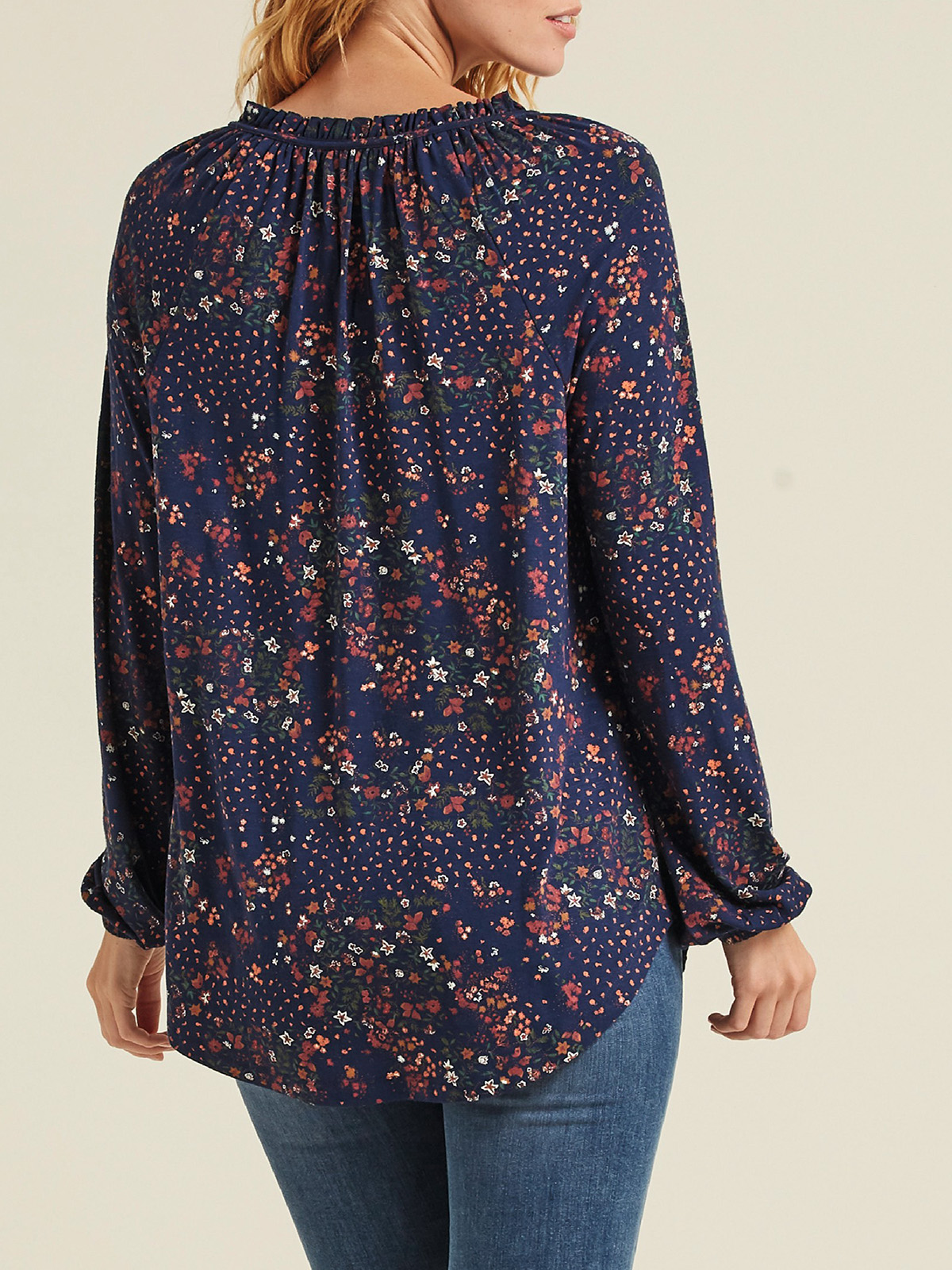 FAT FACE - - Fat Face NAVY Adele Meadow Patch Longline Blouse - Size 8 ...