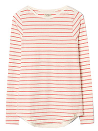 FF SOFT-ROSE Long Sleeve Breton Stripe T-Shirt - Size  12 to 14