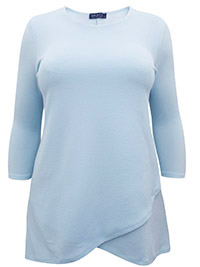 SKY BLUE Tulip Hem Liverpool Textured Crepe Tunic - Size 12