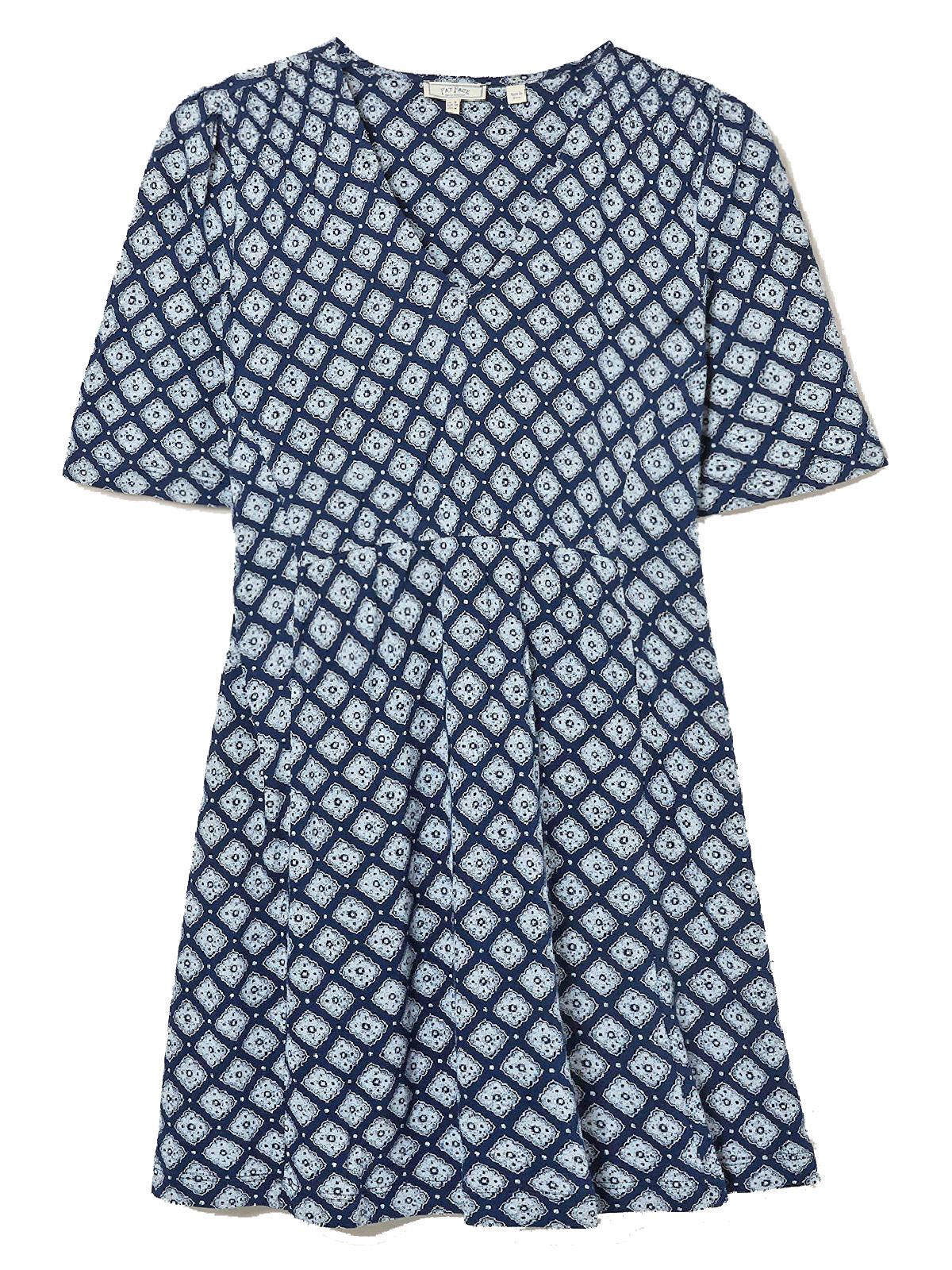 FAT FACE - - Fat Face INDIGO Marley Vintage Geo Cotton Shirred Shoulder ...