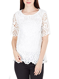 FR3NCH CONNECTION WHITE Nebraska Lace Top - Size 4 to 16