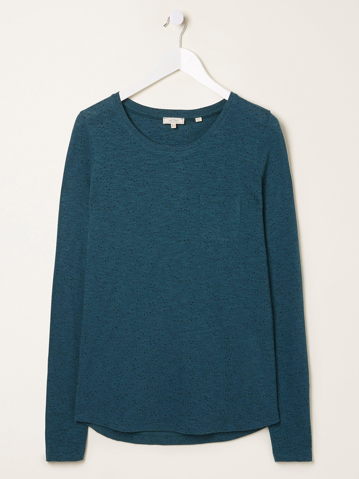 FAT FACE - - Fat Face TEAL Modal Blend Darcie Spot Long Sleeve Top ...