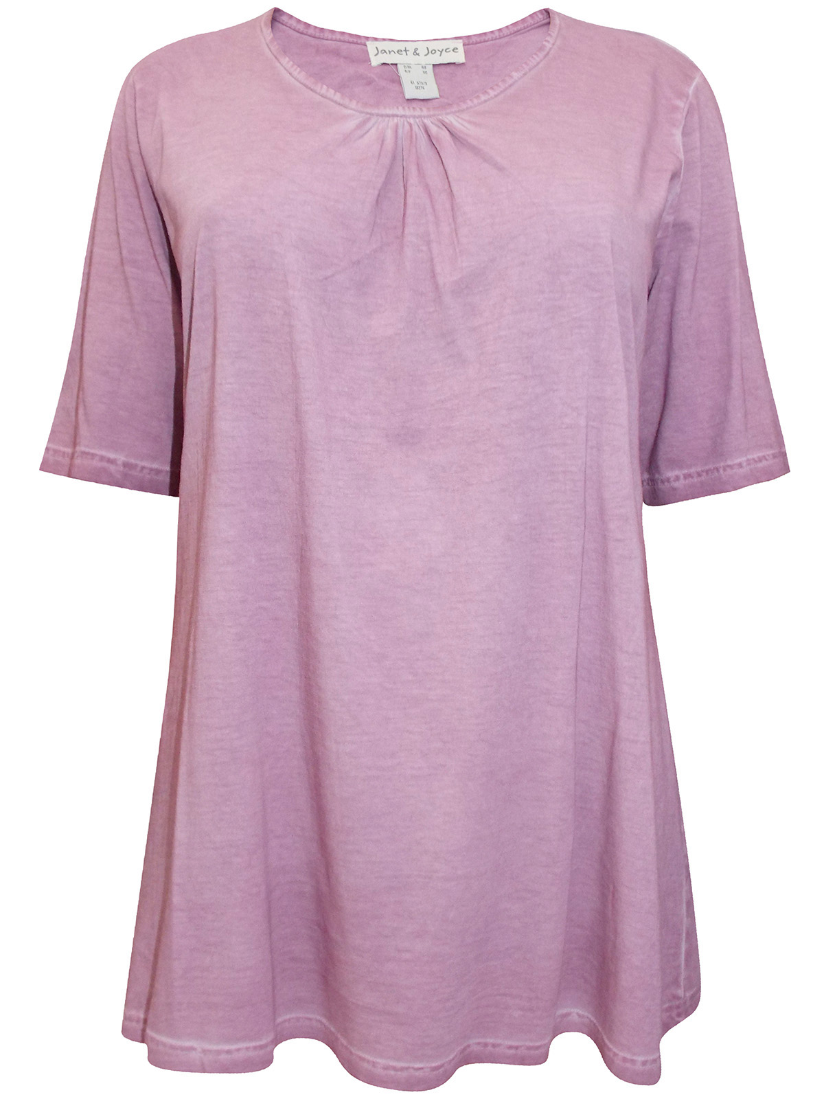 Janet And Joyce Janet And Joyce Dusky Pink Pure Cotton V Neck Top Plus Size 22 50 8253