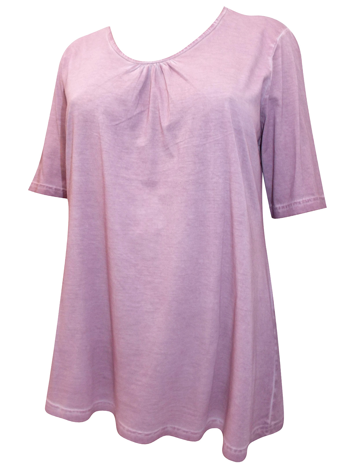 Janet & Joyce - - Janet & Joyce DUSKY-PINK Pure Cotton V-Neck Top ...