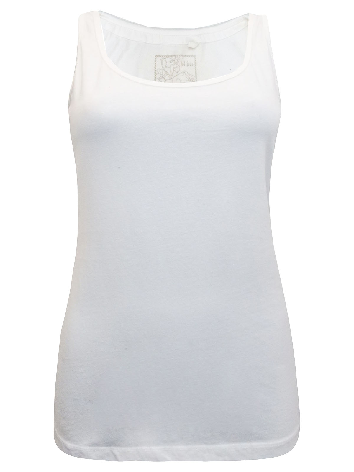 FAT FACE - - Fat Face WHITE Cotton Rich Sleeveless Vest Top - Size 10 to 14