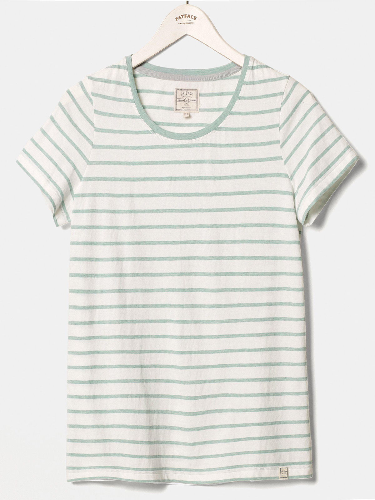 FAT FACE - - Fat Face MINT Pure Cotton Breton T-Shirt - Size 12 to 14