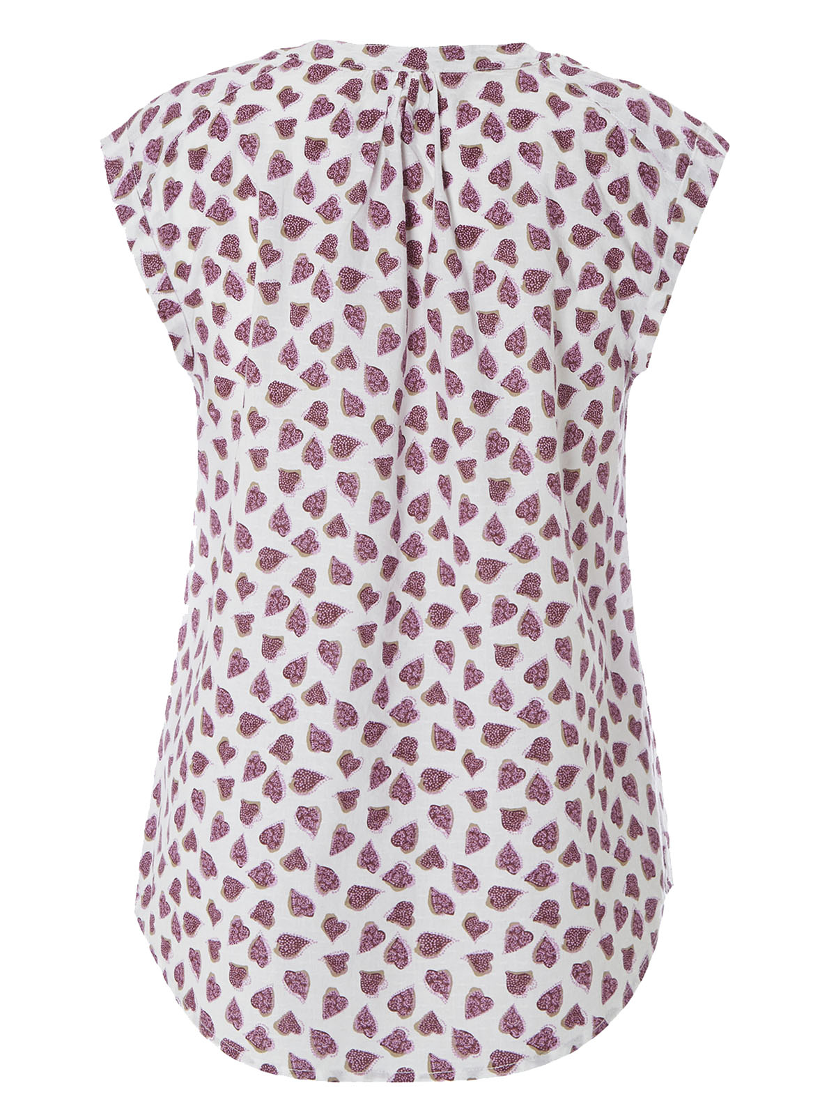 White Stuff WH1TE STUFF PURPLE Pure Cotton Cap Sleeve Heart Vest