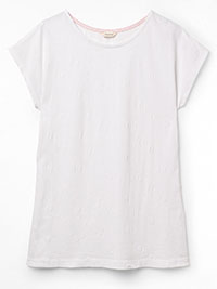 WH1TE STUFF WHITE Rosie Embroidered Jersey Tee - Size 6 to 12