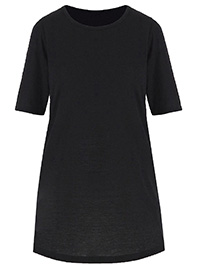 BLACK Half Sleeve Jersey Tunic - Plus Size 16 to 32