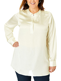 IVORY Silky Placket Front Blouse - Plus Size 24 to 28 (US 22W to 26W)