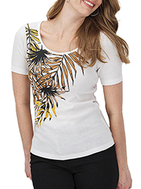 IVORY Rib Jersey T-Shirt - Plus Size 12 to 30