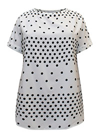 WHITE Printed Longline Boxy Top - Size 10 to 30