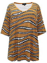 COCOA-BLACK Abstract Print Half Sleeve Top - Size 10 to 32
