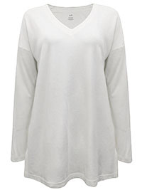 IVORY Supima Cotton Long Sleeve Tunic - Size 8 to 28/30 (US XS to 4X)