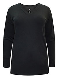 BLACK Supima Cotton Long Sleeve Tunic - Size 8 to 24/26 (US XS to 3X)