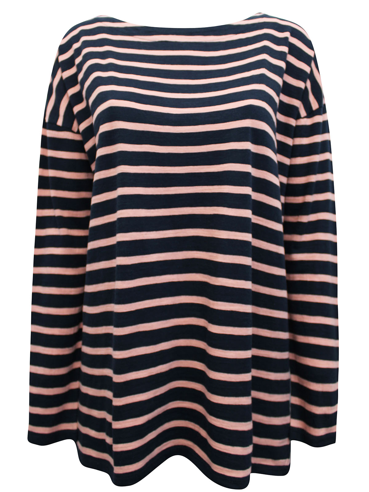 J.Jill - - J.Jill NAVY Supima Cotton Long Sleeve Striped Top - Size 8/ ...