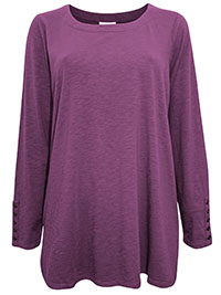 PLUM Pure Cotton Button Cuff Top - Size 8 to 18 (US XS to XL)