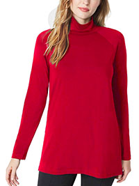 J.Jill RED Modal Blend Turtle Neck Top - Size 8 to 16 (XS to L)