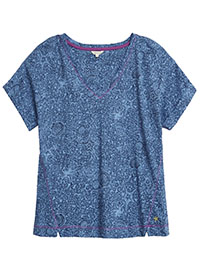 WS BLUE Short Sleeve Tahlia Tee - Plus Size 14 to 18 (M to XL)