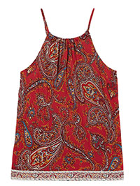 FF CHERRY-RED Sky Sunkissed Paisley Cami - Size 10 to 20