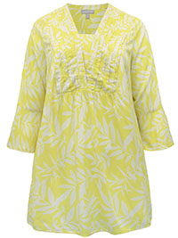 YELLOW Bell Sleeve V-Neck Tunic - Plus Size 20/22 to 32/34 (US L to 3X)