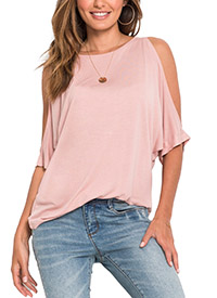 BLUSH Cold Shoulder Jersey T-Shirt - Plus Size 14/16 to 22/24 (M to XL)