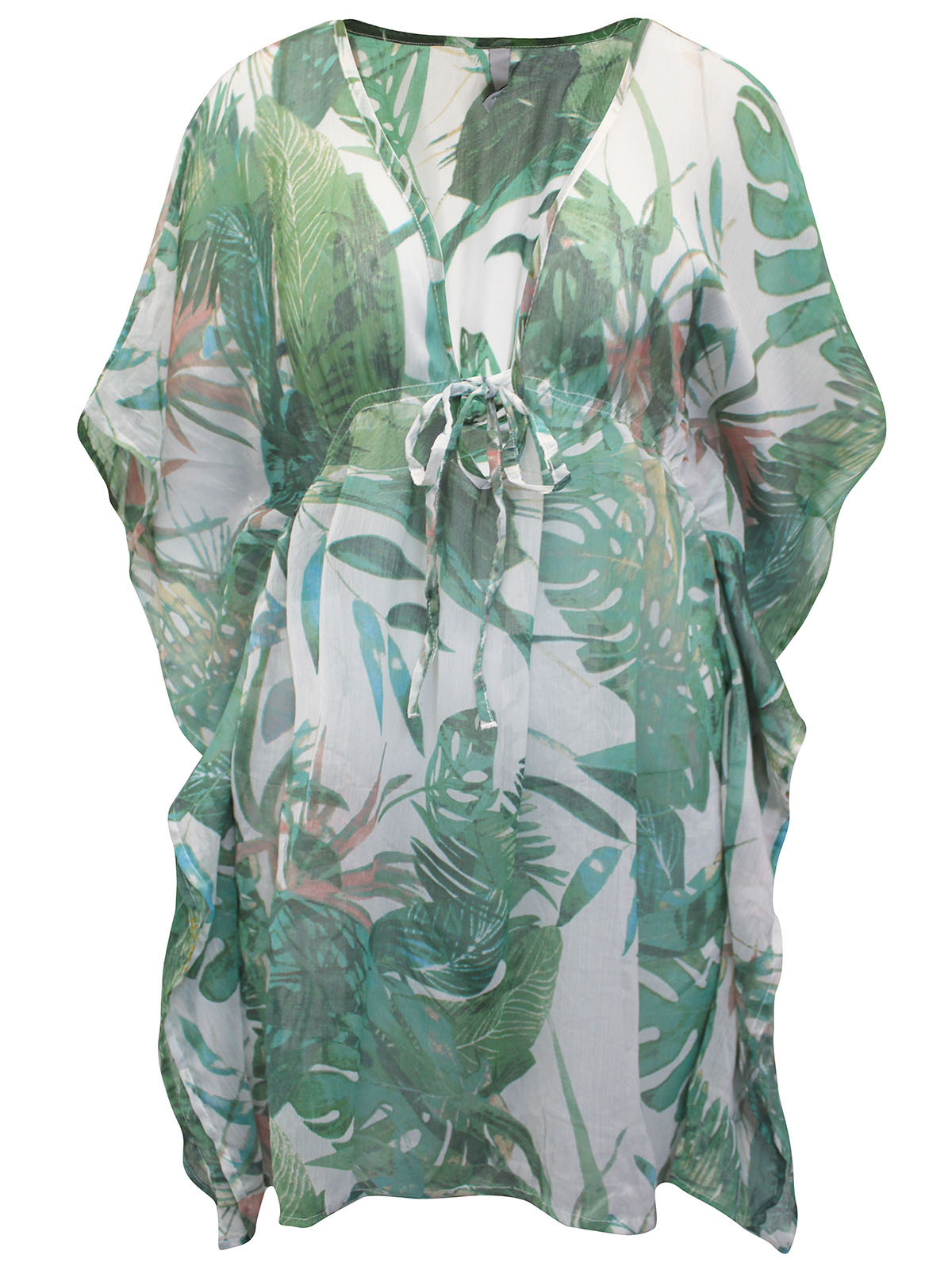 GREEN FLOWER EMBROIDERY KAFTAN main image 1