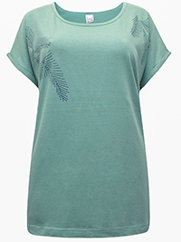 SAGE Printed Cap Sleeve T-Shirt - Plus Size 16 to 30