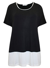 BLACK Color Block Jersey T-Shirt - Size 8/10 to 16/18 (XS/S to L/XL)