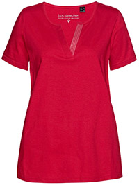 RED Pure Cotton Sequin Detail Short Sleeve Top - Plus Size 14/16 to 30/32 (M to 3XL)
