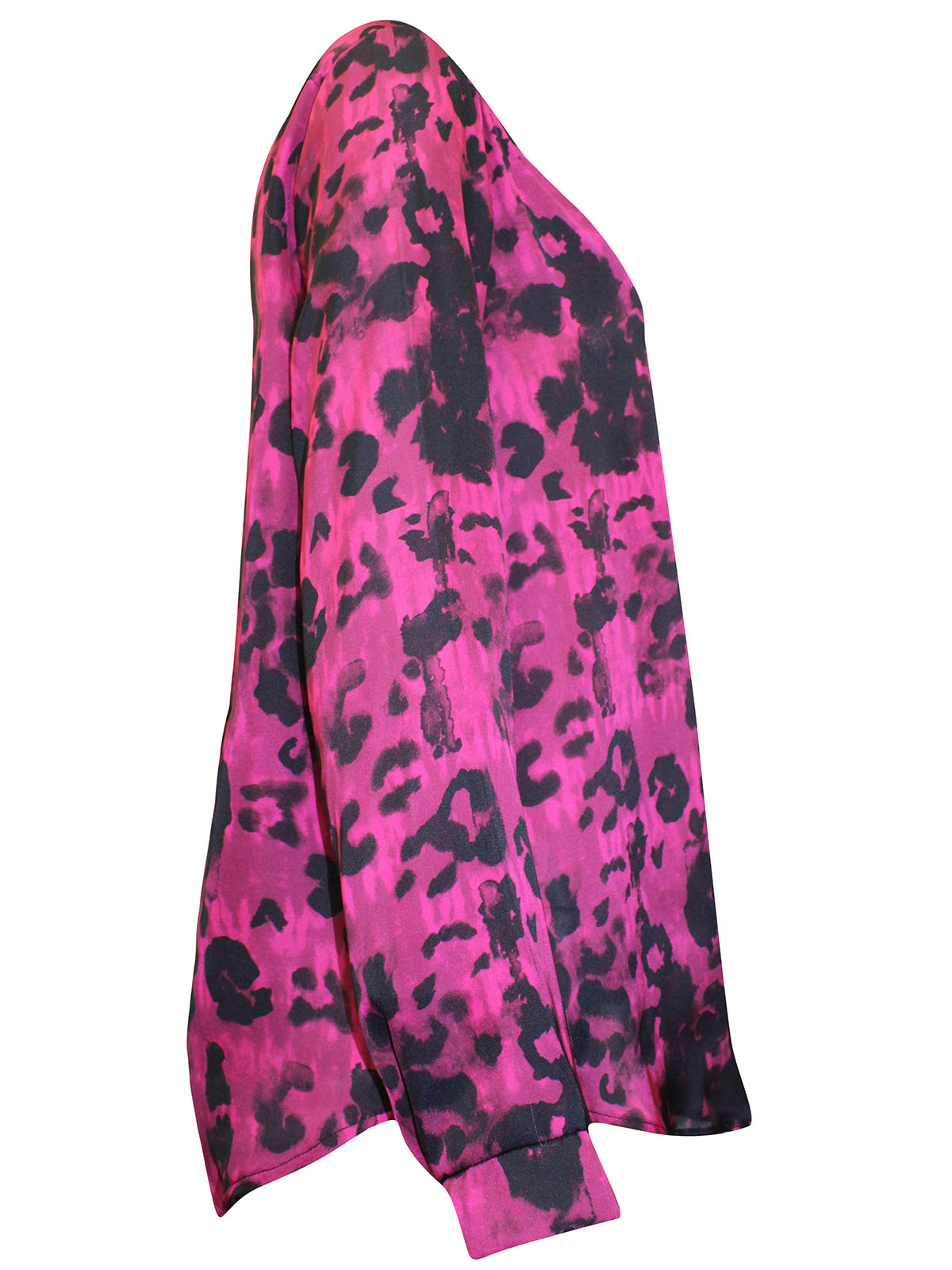 RASPBERRY Animal Print Long Sleeve Satin Top Plus Size 12 to 20