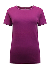 MAGENTA Pure Cotton Exposed Stitch T-Shirt - Size 6/8 to 18/20 (EU 34/36 to 46/48)