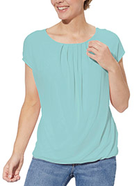 MINT Modal Blend Pleat Detail Mesh Sleeve Top - Size 10 to 28